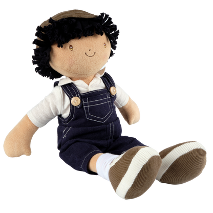 Joe soft doll side view by Tikiri Toys