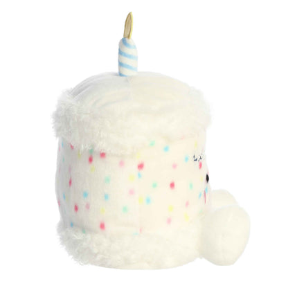 Happy birthday cake plush 13" side view by Aurora World