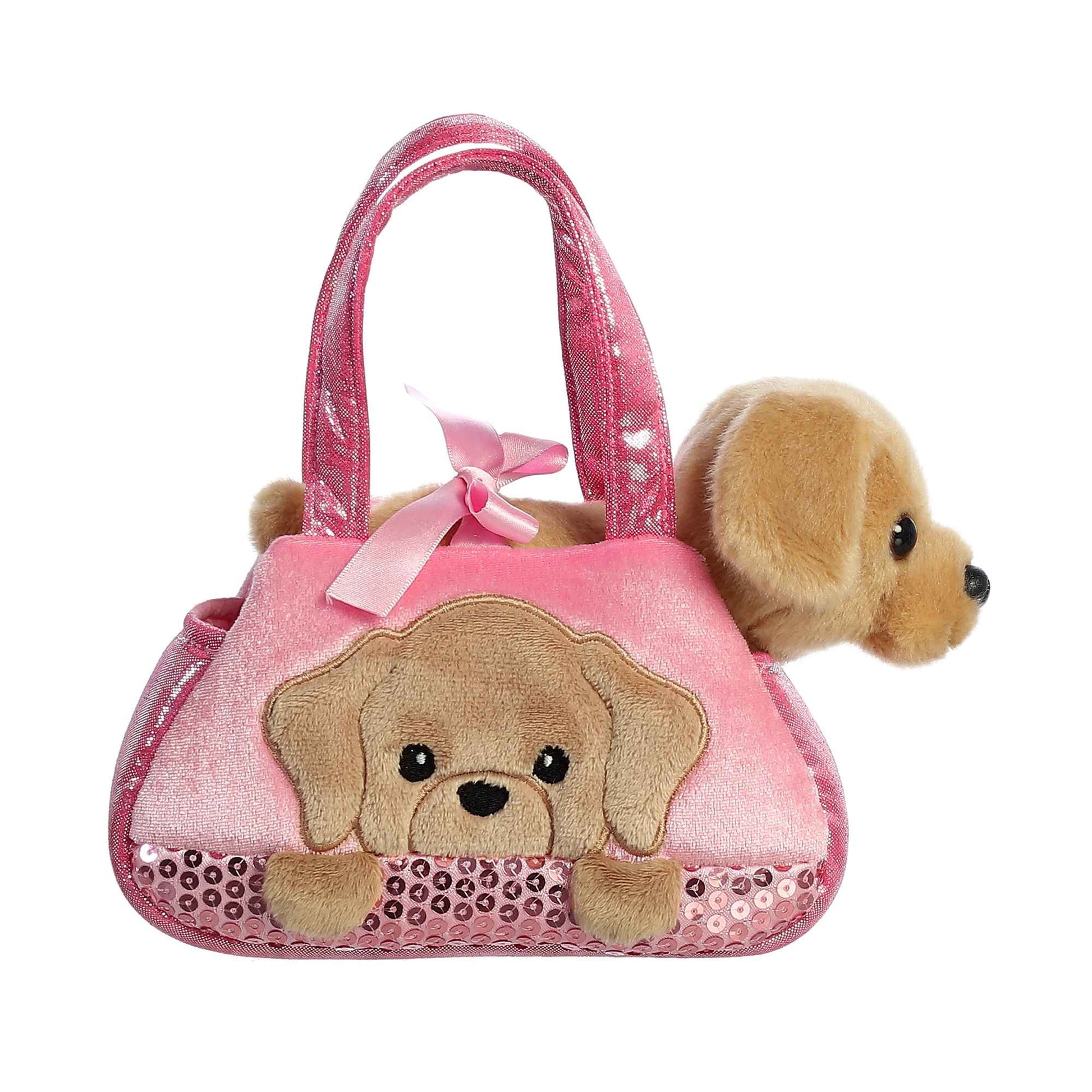 Peek-a-Boo Lab puppy peeking from purse 7" by Aurora World