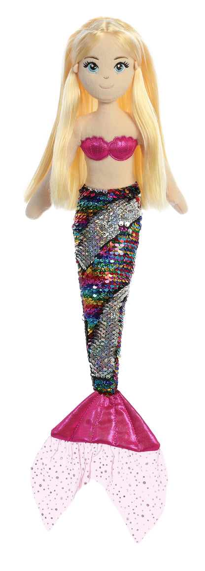 Sequin Sparkles Isla mermaid doll tail detail 18" by Aurora World