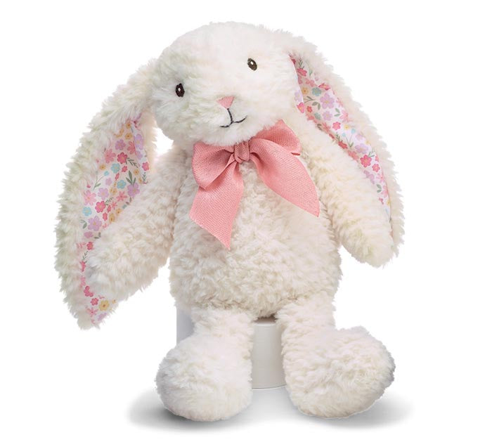 Cream bunny plush with mauve bow by Burton and BURTON