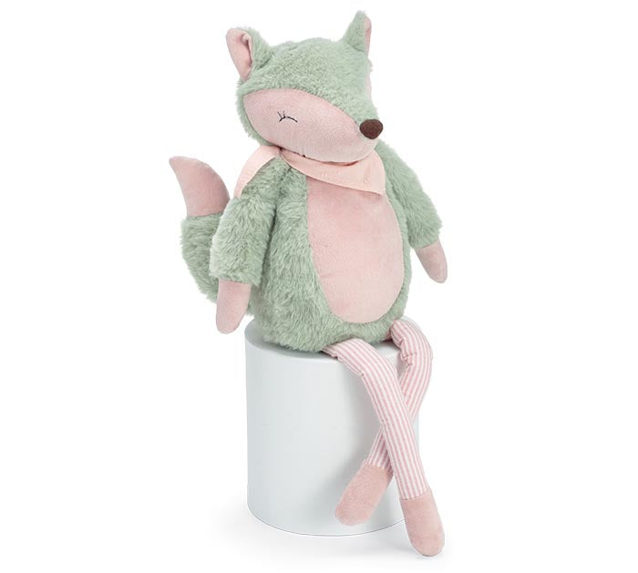 Mint green and pink fox plush