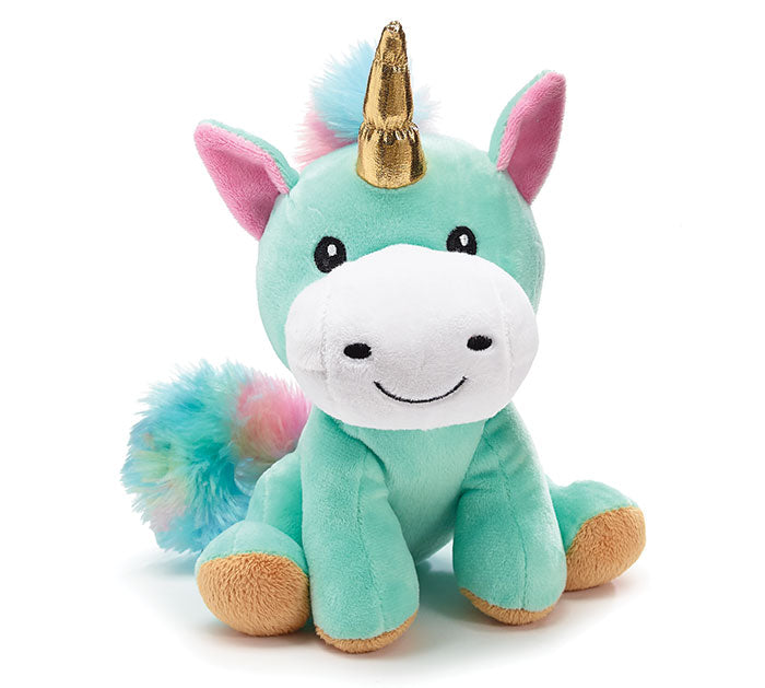 Rainbow Unicorn with Gold Horn Plush Toy 8" | Burton and Burton