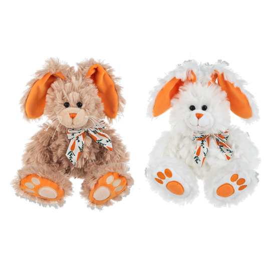Carrot Crunch Bunny Plush- 2 colors- 11"