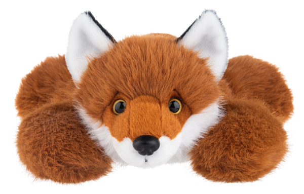 Hugs and Snugs fox plush laying down by GANZ