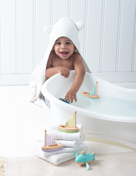 L'il Wooden Sailboats Décor or Toy 3.5"  (4 colors)| Baby GANZ