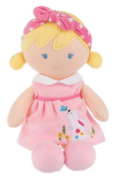 Lilly baby doll blonde pink dress 12.5" by GANZ