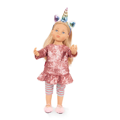 Götz Happy Kidz | Anna Unicorn Standing, Poseable Doll 19.5"
