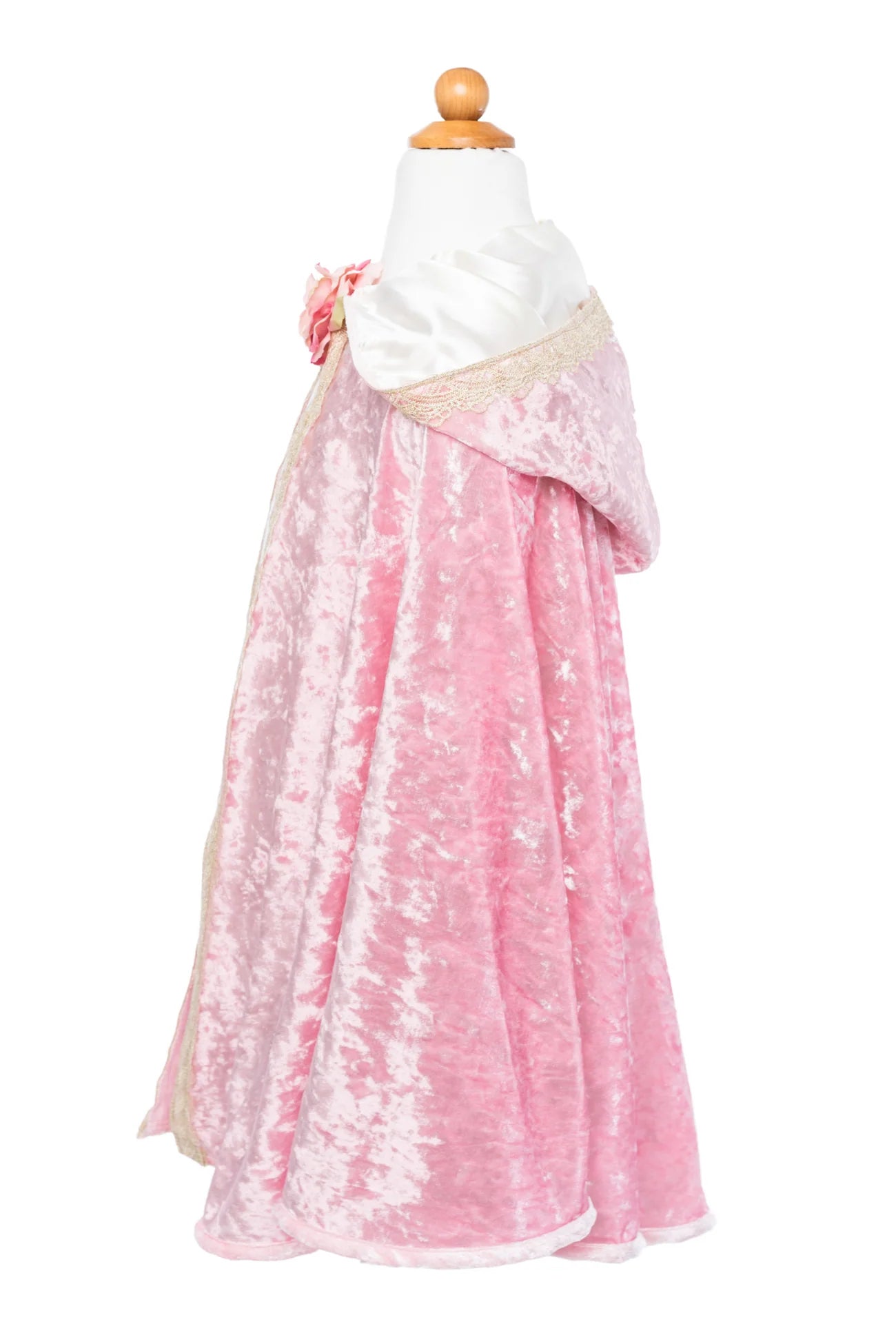 Deluxe pink princess cape side view by Great Pretenders