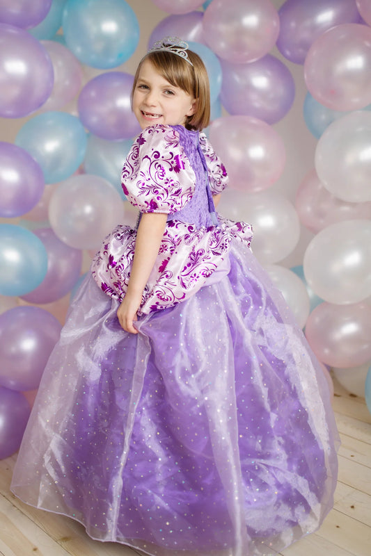 Royal pretty princess dress lilac on model by Great Pretenders