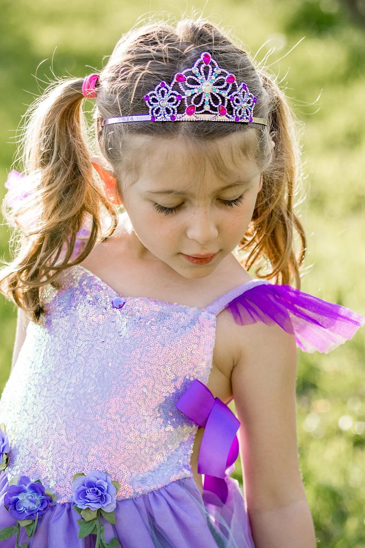 Bejewelled Tiara- Lilac (metal) | Great Pretenders