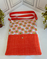 Handmade sunflower crossbody bag back view