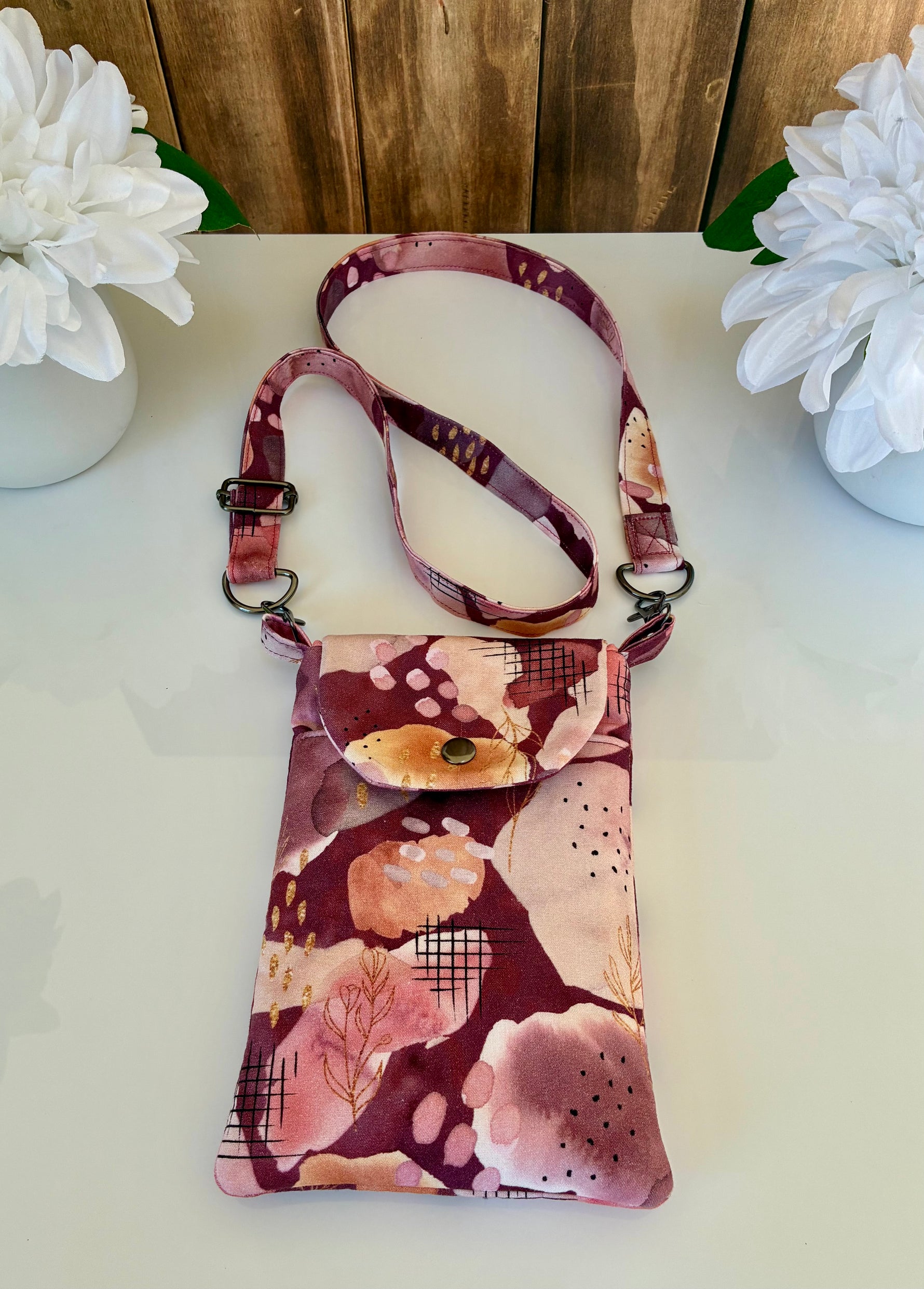 Handmade crossbody phone bag small travel purse