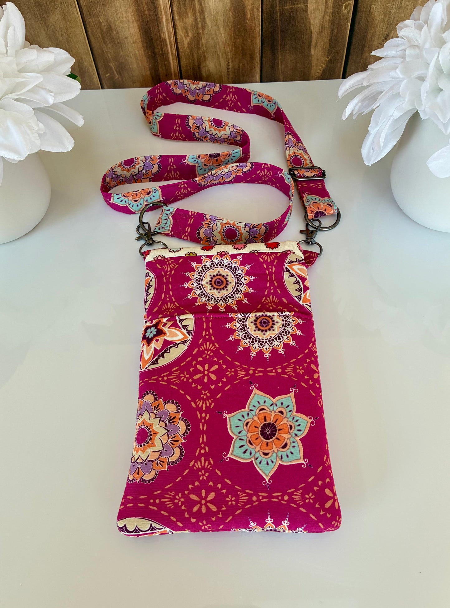 Handmade Crossbody Phone Bag- Colorful Travel Purse