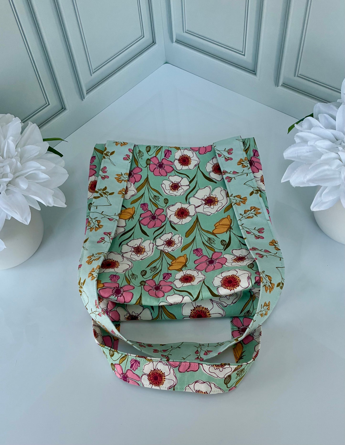 Handmade Cotton Shoulder Bag- Colorful Tote Bag for Toys and Plushies