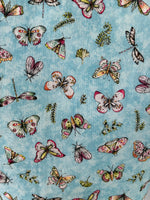 Handmade butterfly print tote bag close-up
