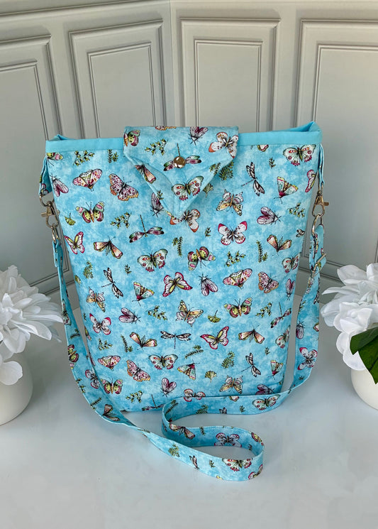 Handmade Tote Bag Butterfly Print- Tote Bag for Toys and Dolls