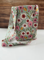 Handmade colorful shoulder bag close-up