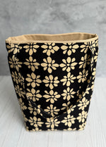 Handmade black and tan shoulder bag upscale tote