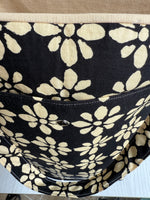 Handmade black and tan shoulder bag upscale tote