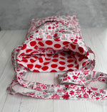 Handmade red white shoulder bag interior