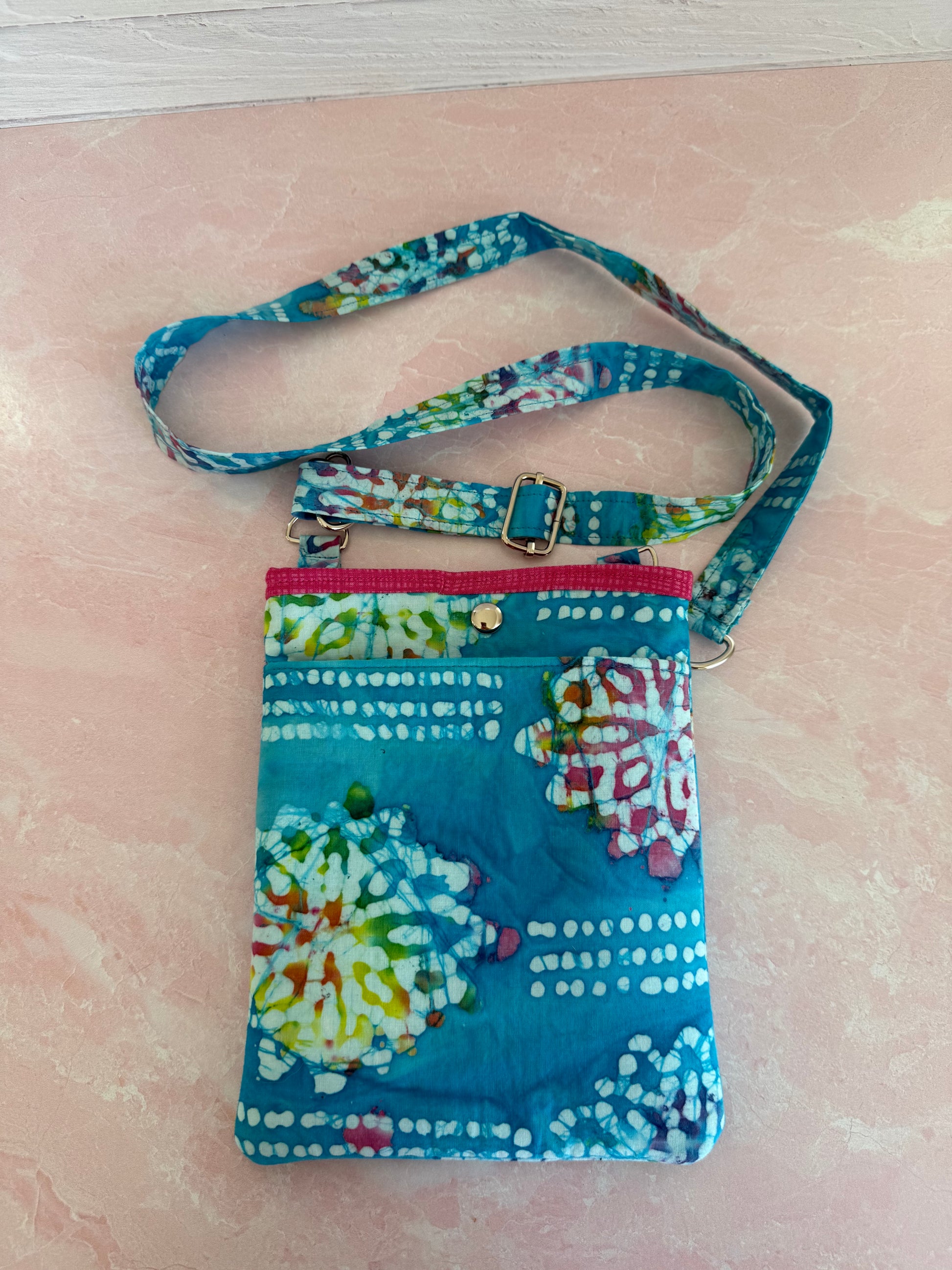 Handmade batik crossbody bag strap