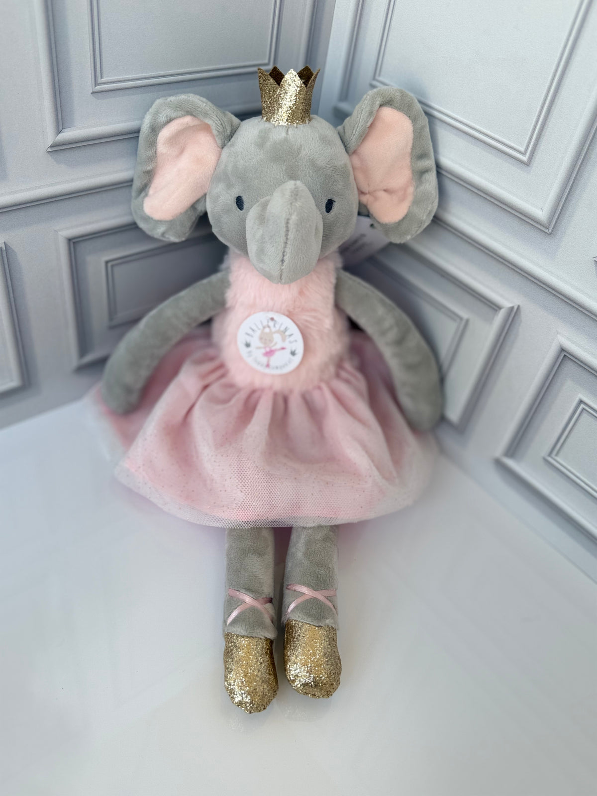 Ballerina Elephant Soft Doll- Ellie, 16" | Teddy Kompaniet