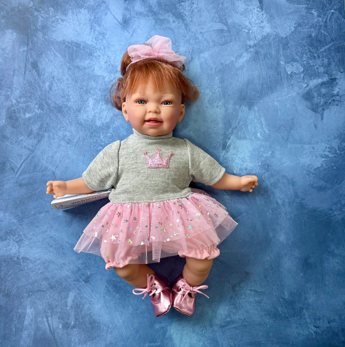 Nines d'Onil Little Susi Glitter Red Hair Baby Doll 15" with Tutu and Backpack