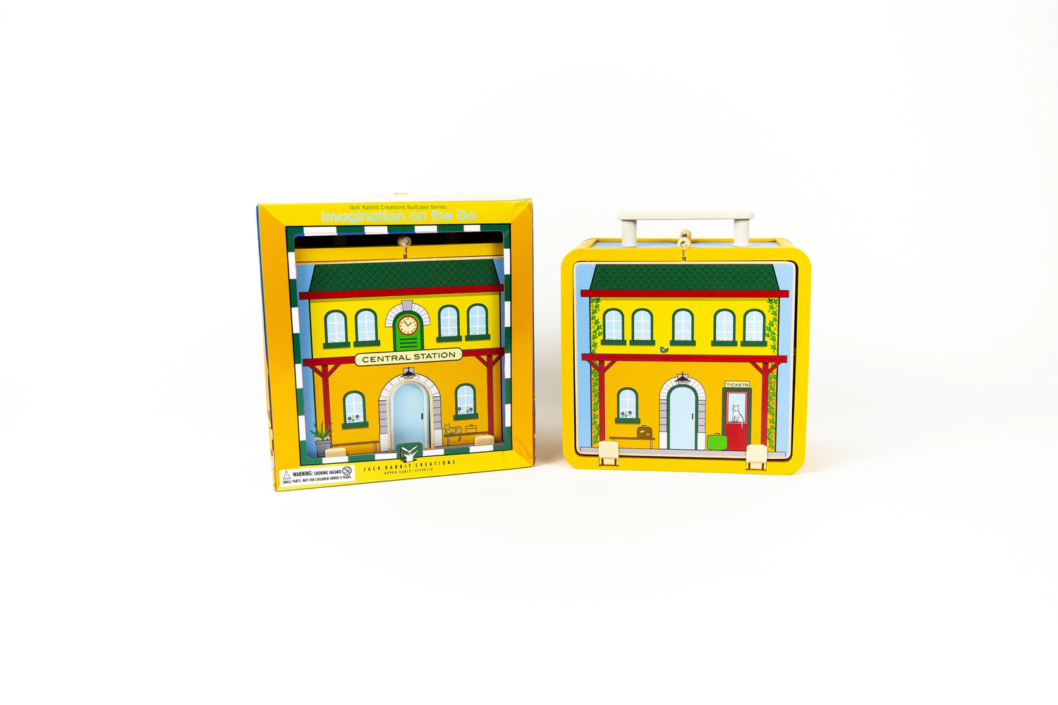 Train Station Suitcase Playset for Kids | Jack Rabbit Creations