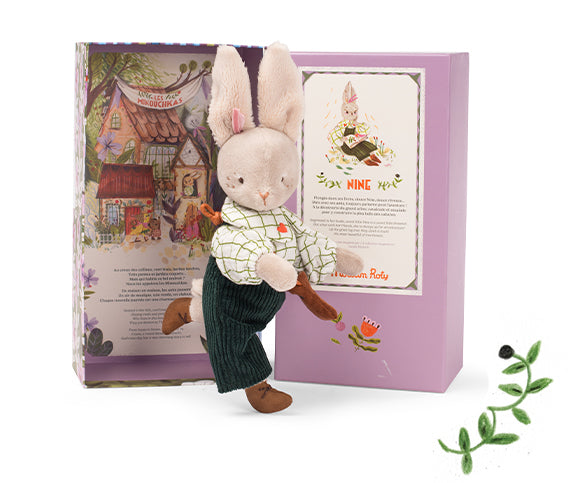 Nine the rabbit Minouchkas doll with box by Moulin Roty