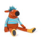 Pidou the Schmouk plush toy sitting by Moulin Roty