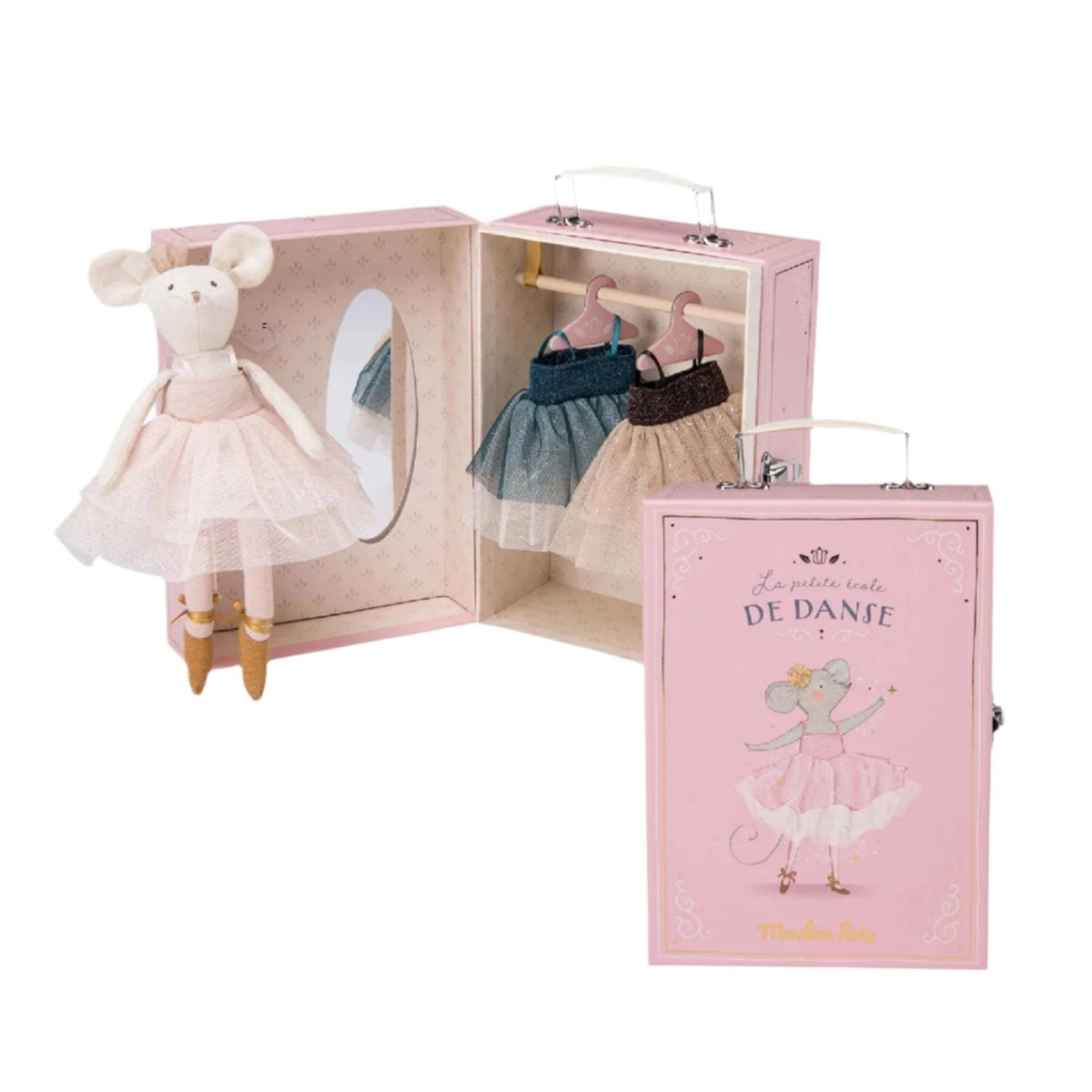 Suitcase tutus doll in tutu by Moulin Roty