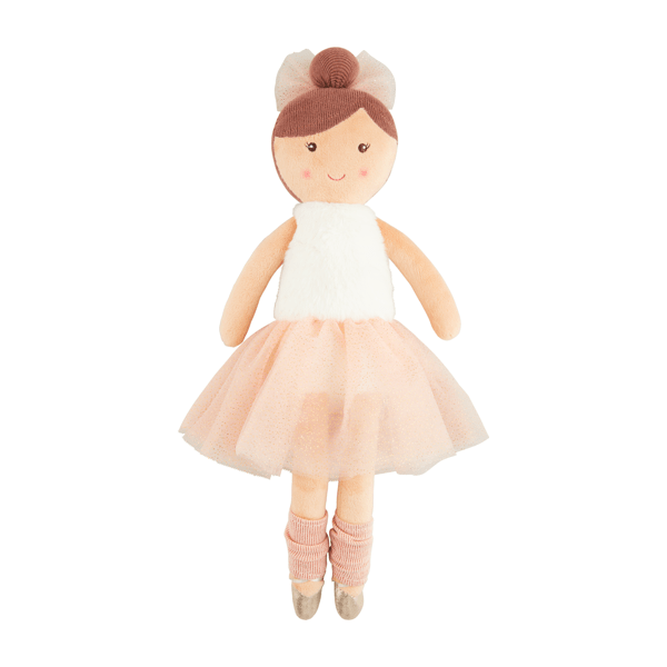 Ballerina Doll- Brunette soft doll 16" | Mud Pie