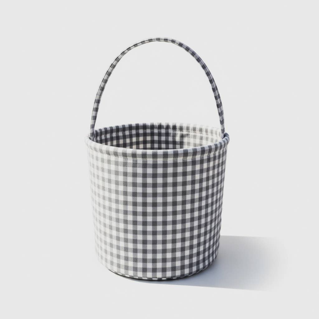 Gingham Easter basket gray by Morxy