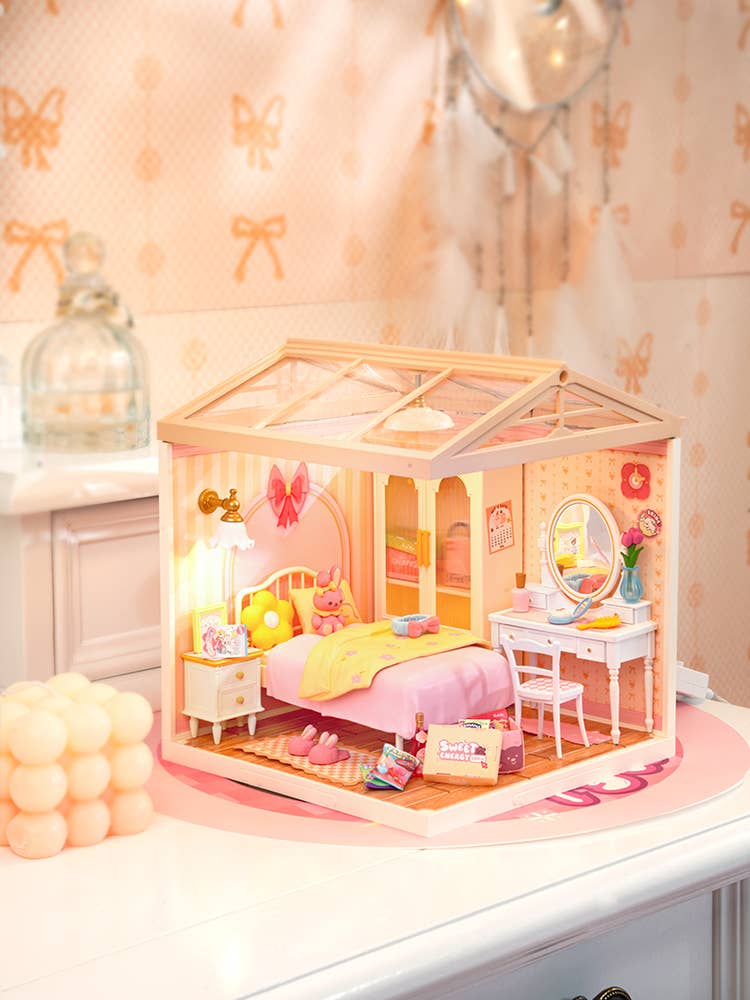 Lovely Pink Bedroom DIY Miniature House Kit | Robotime