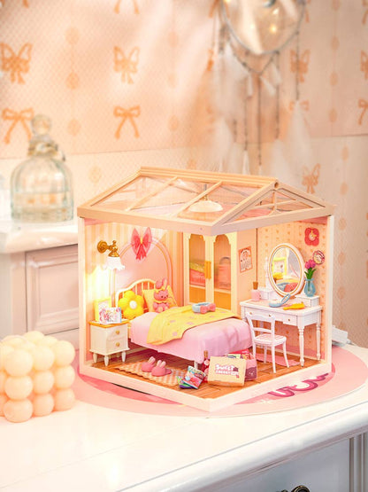 Lovely Pink Bedroom DIY Miniature House Kit | Robotime