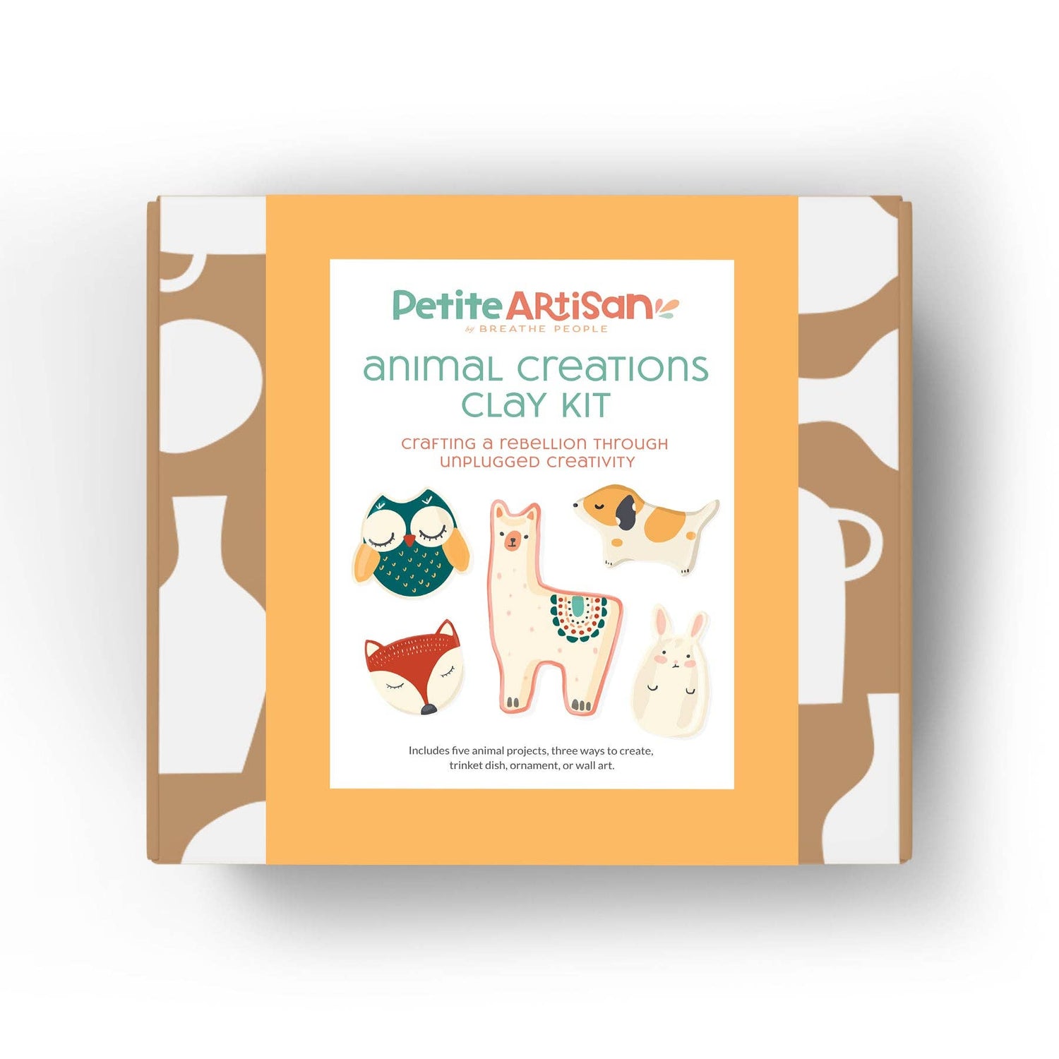 Kids Animal Clay Kit, 4-Project Art Kit | Breathe People