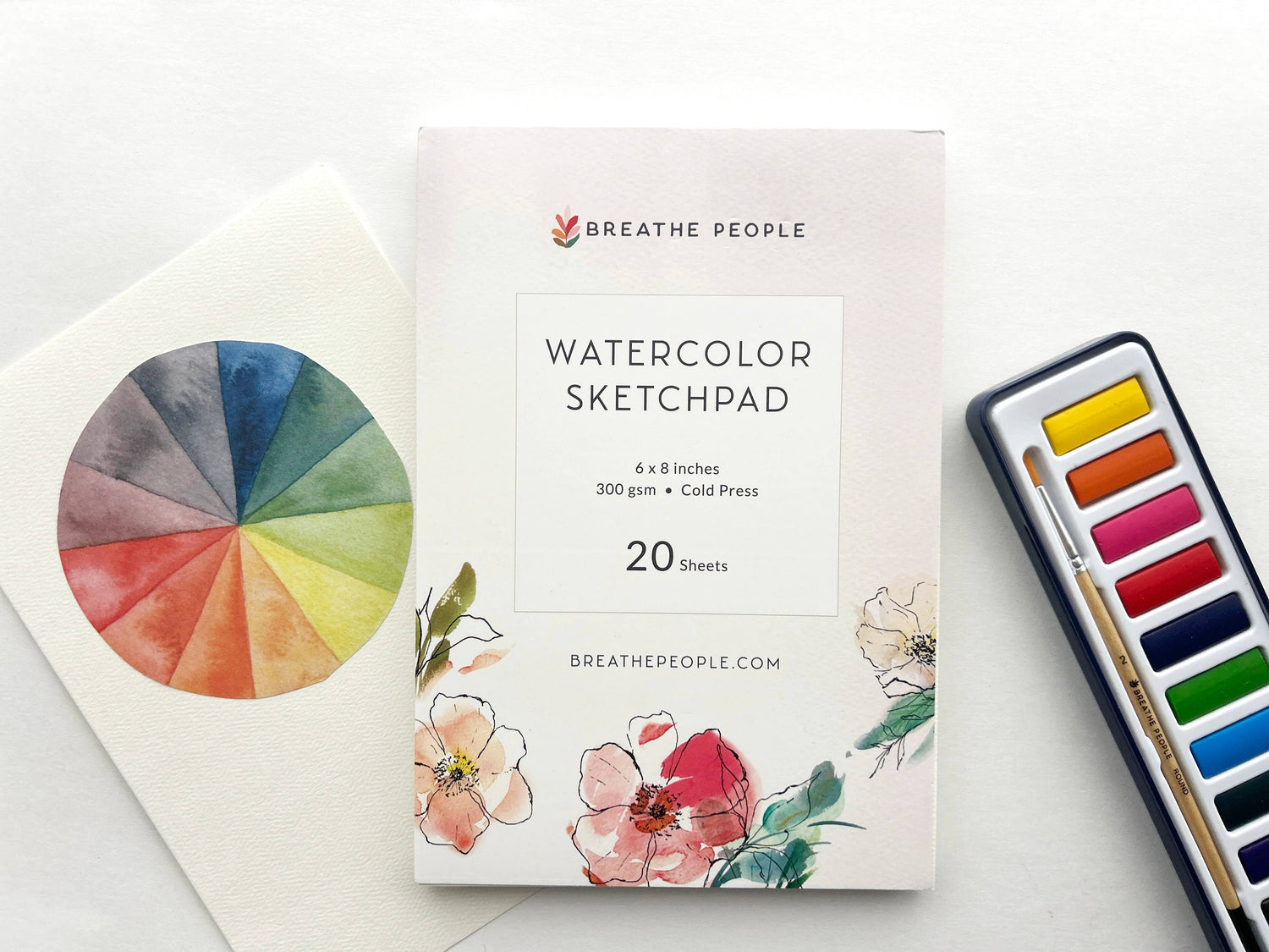 Watercolor Sketch Pad- Premium Art Supplies 6"x8" | Breathe People