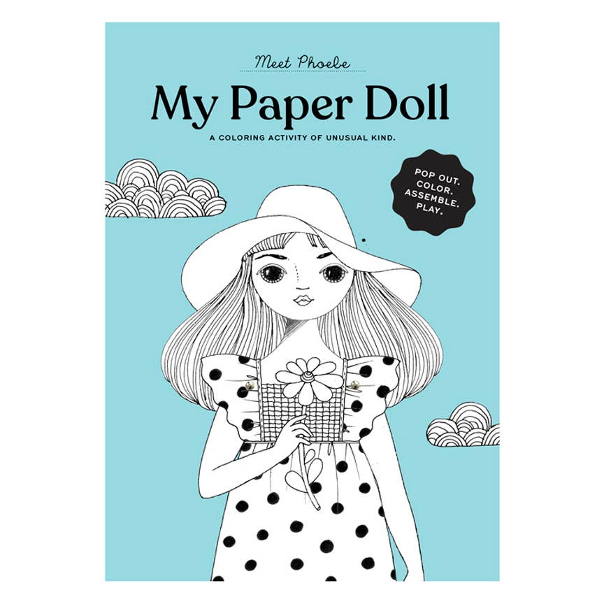 Phoebe Paper Doll Kit for Coloring and Assembly | Of Unusual Kind