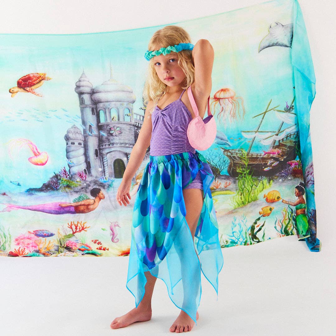 Mermaid Skirt in Shades of Teal | Sarah's Silks