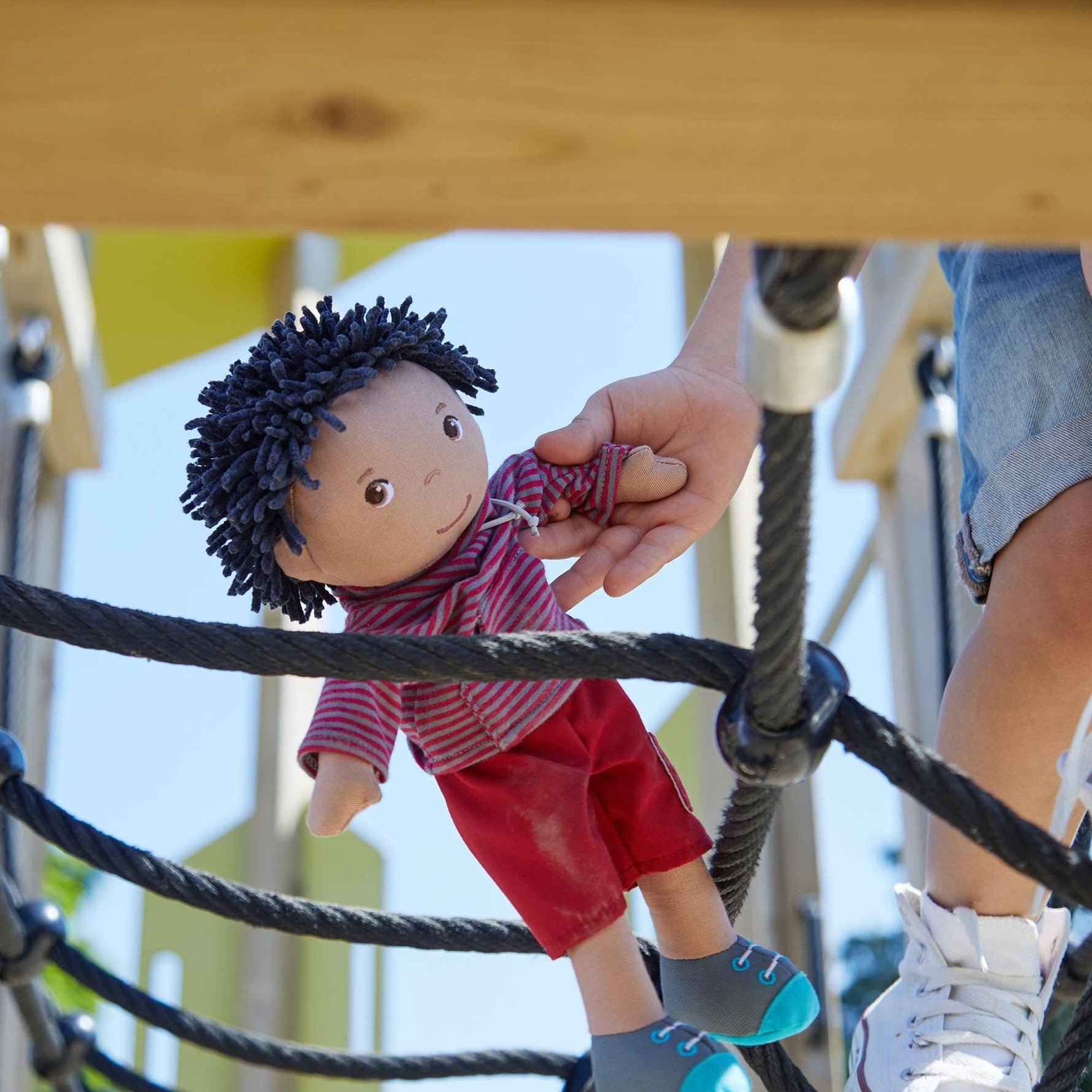 William soft doll outfit detail by HABA USA