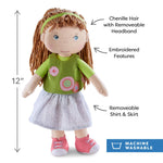 Hedda soft doll sitting by HABA USA