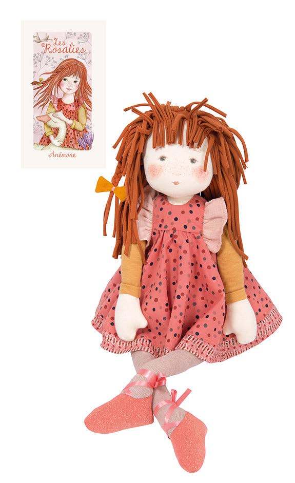 Anemone Rosalies doll side view by Moulin Roty