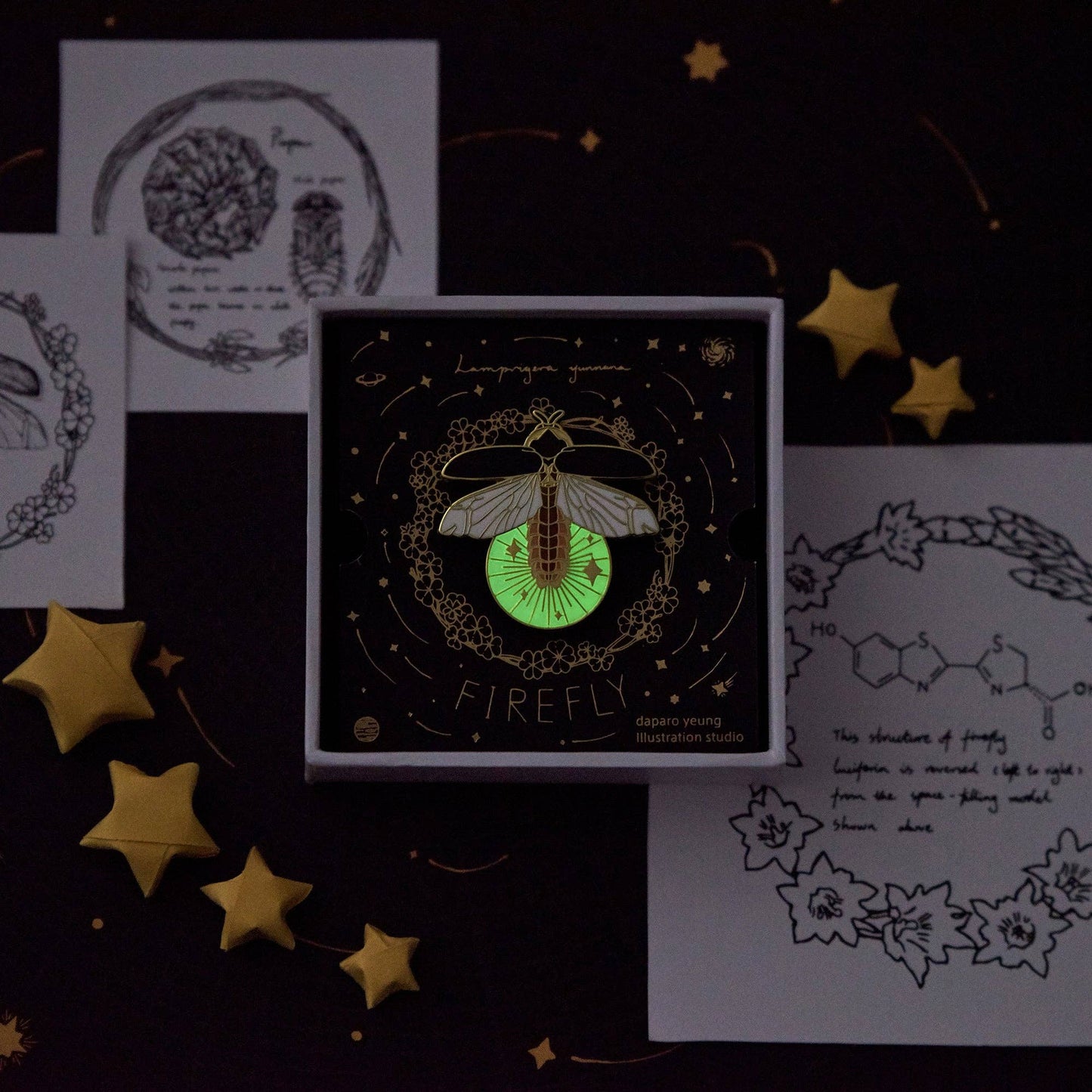 Daparo Glow-in-the-Dark Enamel Pins "Yunnan Firefly" | Vermillion Collection