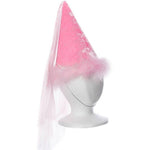 Pink fairy princess hat with boa trim by Fairy Finery