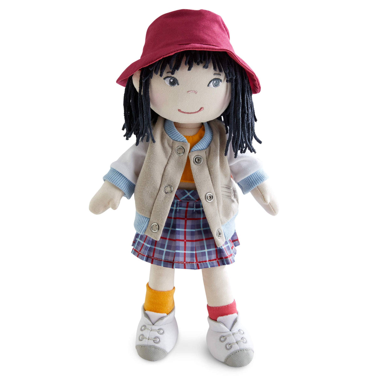 Yuki soft doll 12" jacket red hat by HABA USA