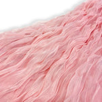 Pink wavy mesh midi skirt side view by Doe a Dear
