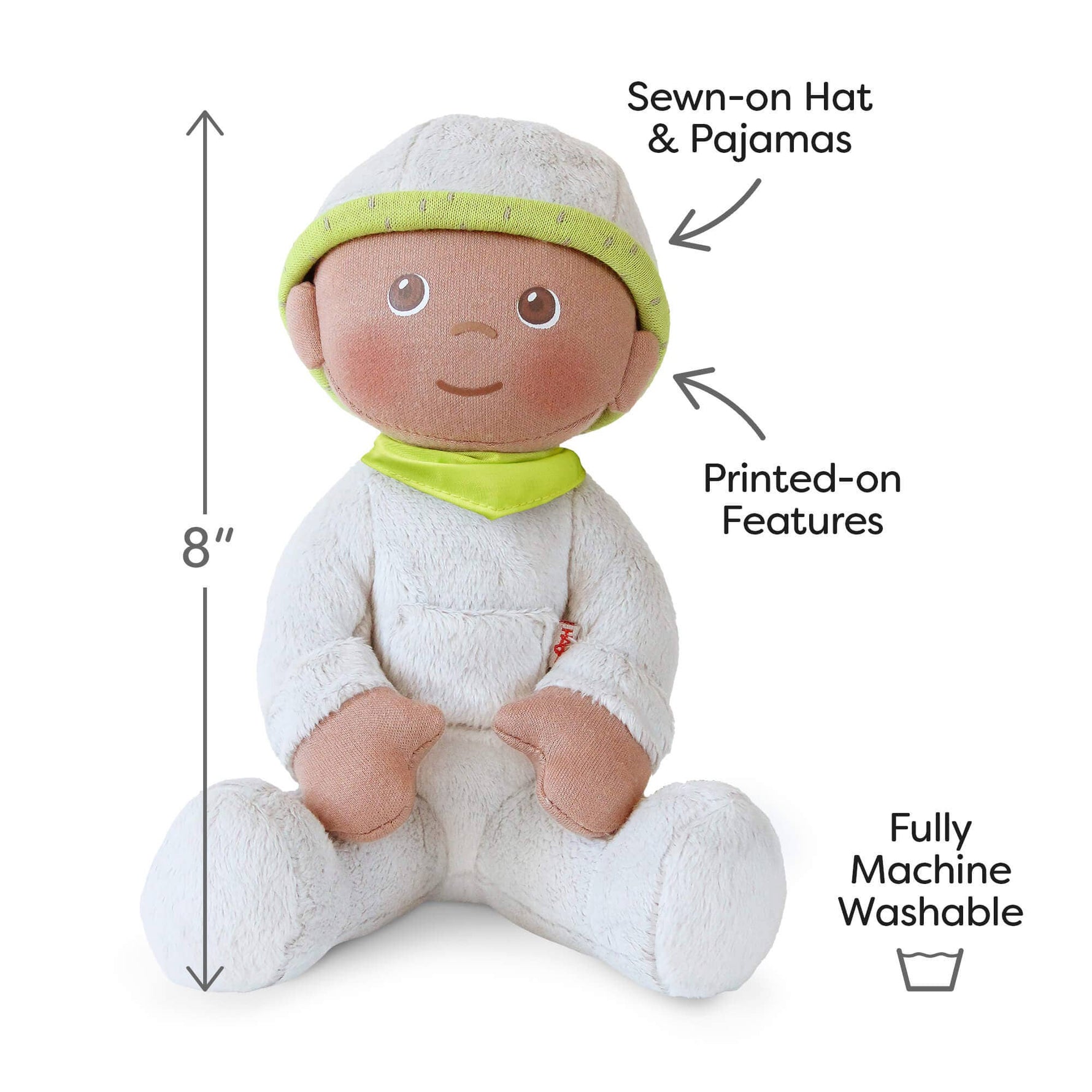 My First Snug Up Ollie baby doll full view by HABA USA