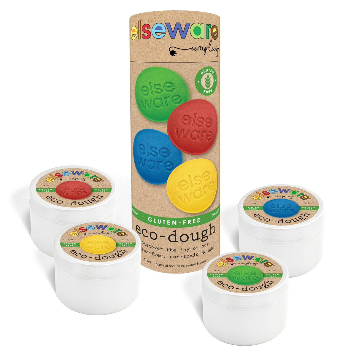 elseware unplug - Eco-Dough for Kids 4-Pack, Gluten-Free